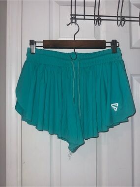 Teal Women's Athletic Ruffle Shorts